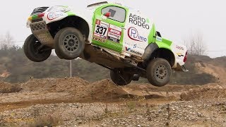 Dakar rally 2019: Vaidotas Žala tests with Overdrive Hilux in quarry