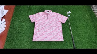 Golf Gentry PINK HEX CAMO-Men's golf polo