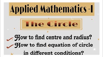 The Circle|Applied Mathematics -I|diploma engineering.