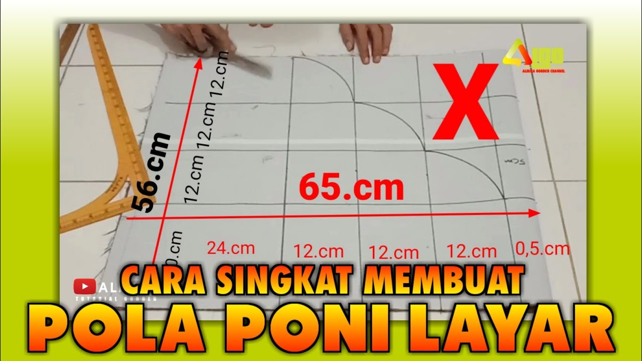 Cara membuat pola gorden poni plat dengan singkat @almiragorden
