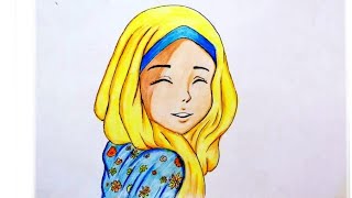 كيف ترسم وجه بنت جميل بالحجاب خطوة بخطوة |رسم فتاة محجبة | How to Draw a Beautiful Girl with Hijab