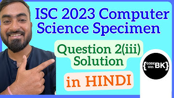 ISC Class 12 2023 Computer Science - Specimen Paper Q2(iii) solved - Java - dry run a function