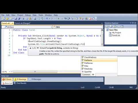 Visual Basic Tutorial   130   SaveFileDialog