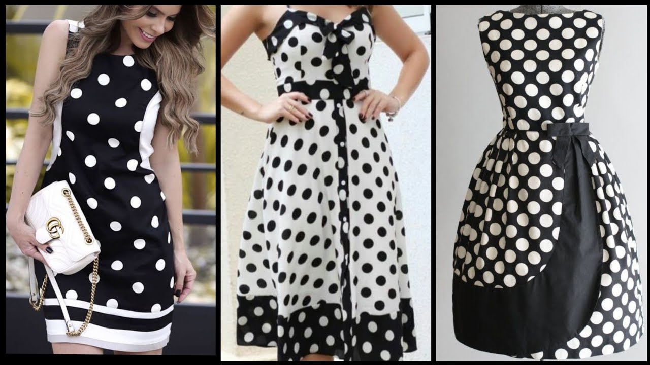 black and white polka dot dress outfit