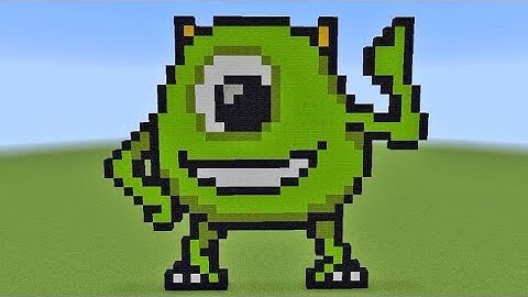 How To Build Mike Wazowski From Monsters Inc. Pixel Art In Minecraft