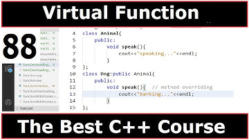 C++ Tutorial | virtual function in c++,  solving problem of overRiding | part 88
