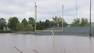 Flooded river leaves Fond du Lac's Fruth Field underwater