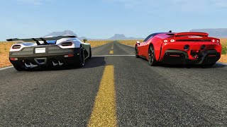 Koenigsegg Agera R vs Ferrari SF90 Stradale at Monument Valley