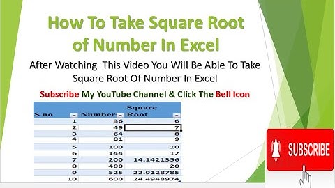 How To Take Square Root of Numbers in Excel