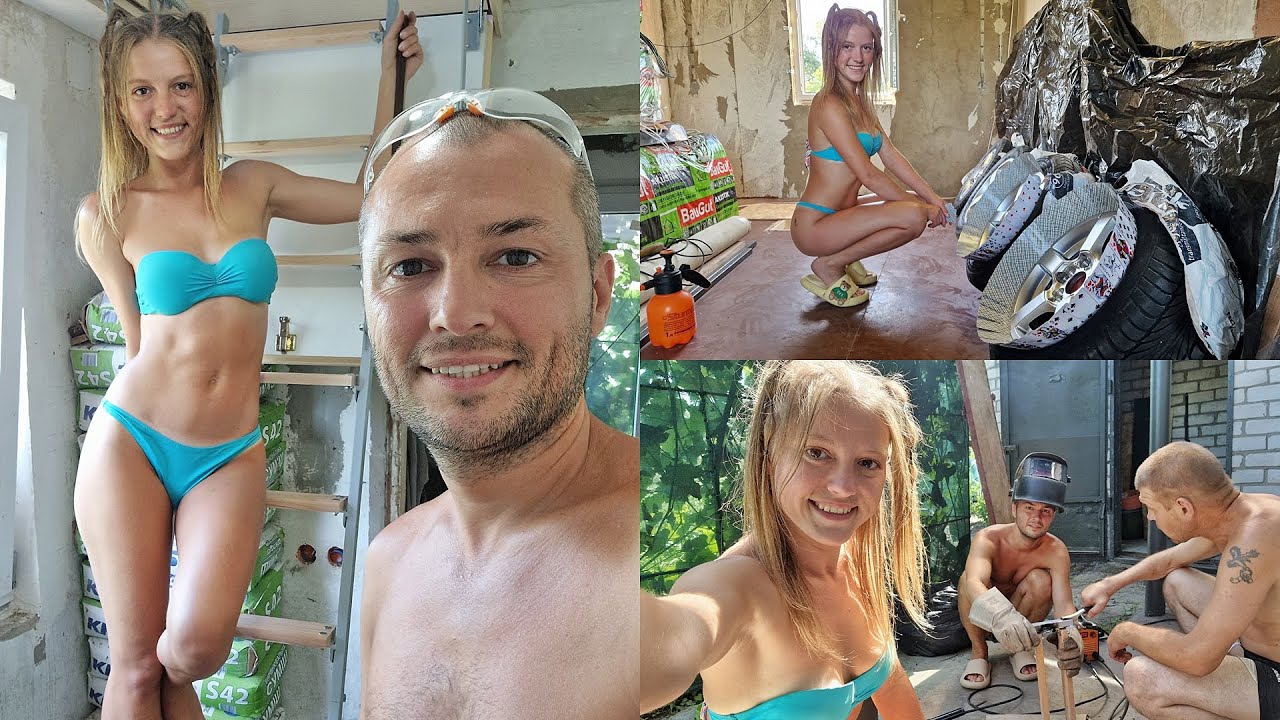 Доделали чердачную лестницу. Докрасили диски. Поубирали бурьян