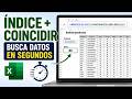 Cómo usar la fórmula ÍNDICE + COINCIDIR (INDEX + MATCH) en Excel paso a paso | Ejemplos práctico
