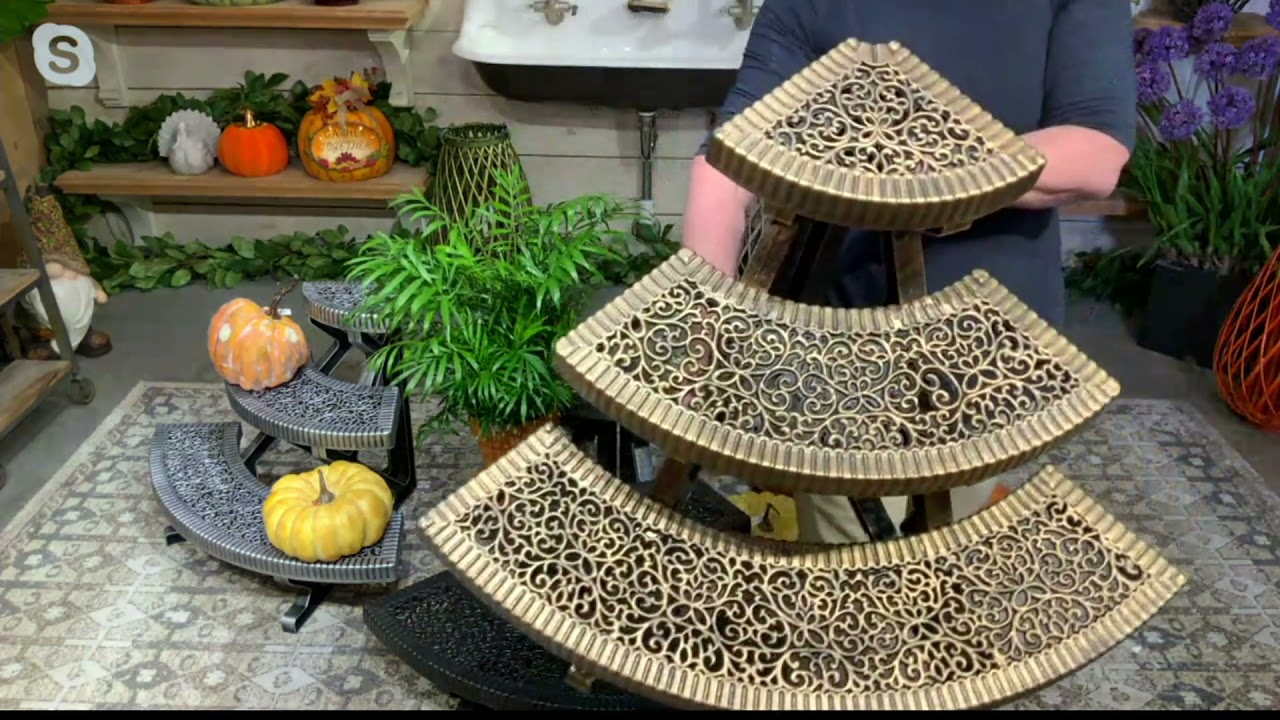 Barbara King Collapsible ThreeTiered Corner Plant Stand on QVC YouTube