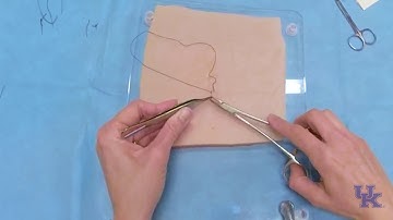 Running subcuticular stitch (closing skin incision)