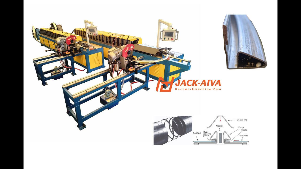 Spiral Round Ductwork Flange Machine, Round duct connection, Spiralmate flange, ductmate Machine