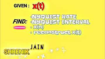 FIND :Nyquist rate, Nyquist interval, continuous signal and discrete signal using sampling frequency