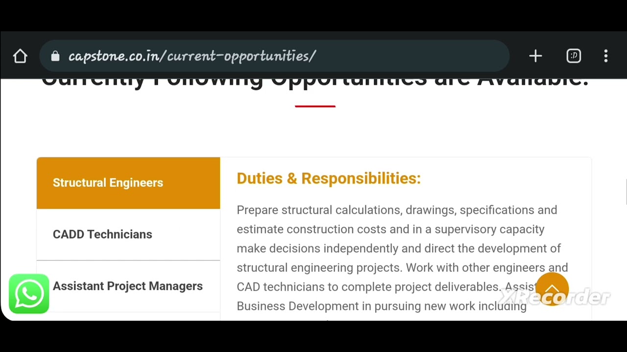 Capstone Job vacancy Engineering jobs / Civil engineers jobs Autocad