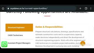 Capstone Job vacancy | Engineering jobs / Civil engineers jobs Autocad jobs | Freshers Engineer Jobs