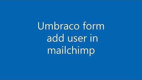 Mailchimp workflow - Umbraco form