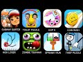 Subway Surfers, Toilet Puzzle, Coin Rush, Kick Loser, Zombie Tsunami, Spranky Run, Thief Puzzle
