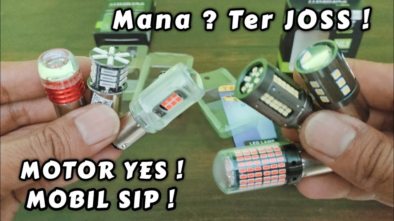 Tes Cahaya Lampu LED REM Non Kedip Flash Motor Mobil Super Mantap dan Ngejreeng Cahayanya.