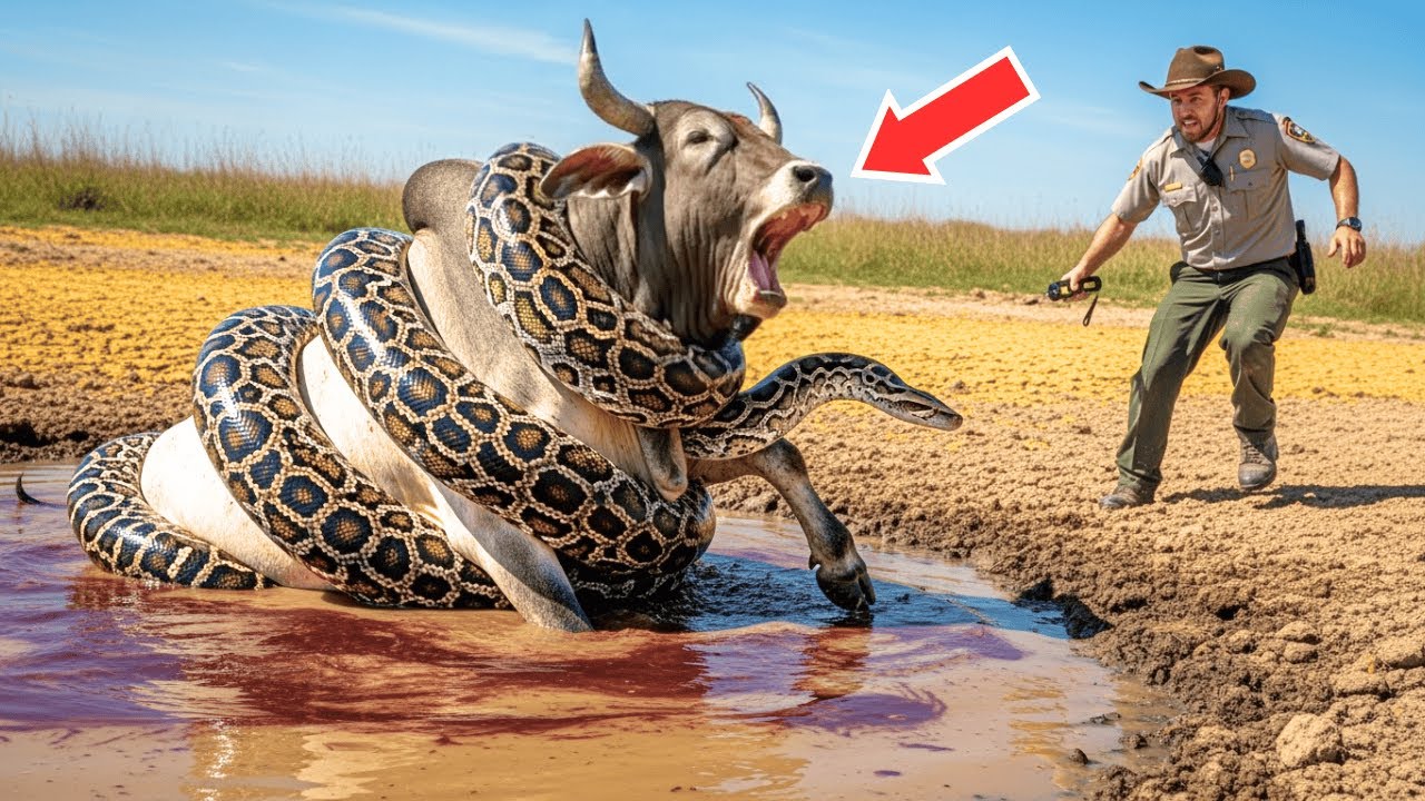 Ranger Races To Save Bull From Giant Python's Grip — But The Bull’s ...