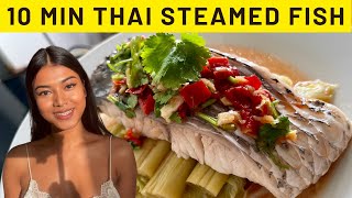 Authentic Thai Steamed Fish Quick and Easy Recipe | Thai Steamed  barramundi with Lime & Garlic