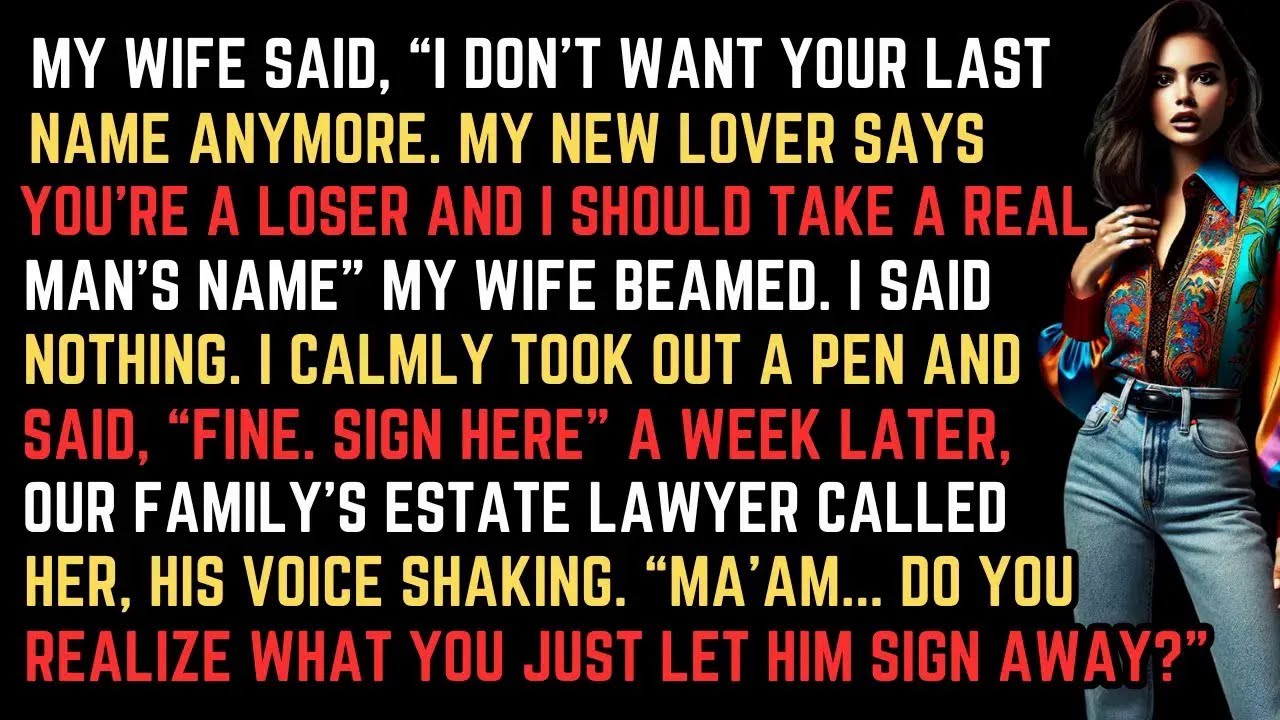 MY WIFE SIGN AWAY THE FAMILY NAME  THE LAWYER'S CALL SHATTERED HER    LAW FIRM CEO