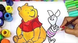 Winnie The Pooh Colouring Book | Learn How To Color Piglet Winnie The Pooh - Disney colouring Pages
