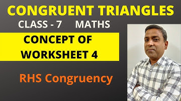 D.A.V. Maths | Congruent Triangles |  Concept of Worksheet 4 - RHS Congruency  | Class 7 | Chapter 9