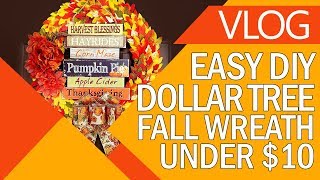 EASY DIY Fall Wreath with Dollar Tree Supplies