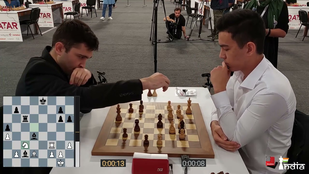 Lagunow, Raphael (2425) -- Van Foreest, Jorden (2707), Qatar Masters (1)  2023, 0-1 