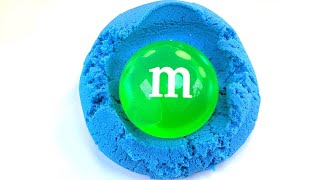 How To Make Rainbow M&M's Candy from Kinetic Sand Cutting and Colorful Slime | Satisfying Video ASMR