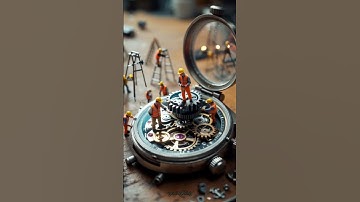 Tiny worker AI Video | Repairing A Giant Watch #shorts #miniature #watch#repairing