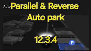 Tesla Parallel Park Auto Reverse Park A closer look into v 12.3.4 Auto parking