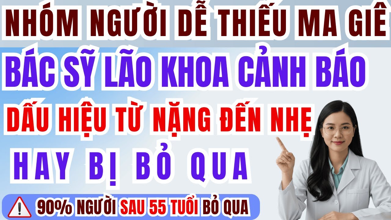 người cao tuổi: nhóm người thiếu magnesium và dấu hiệu thiếu t ừ nặng đến nhẹ.