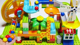Marble Track Set ASMR ☆ Building Block Coaster Colorful Ball 185 Pieces