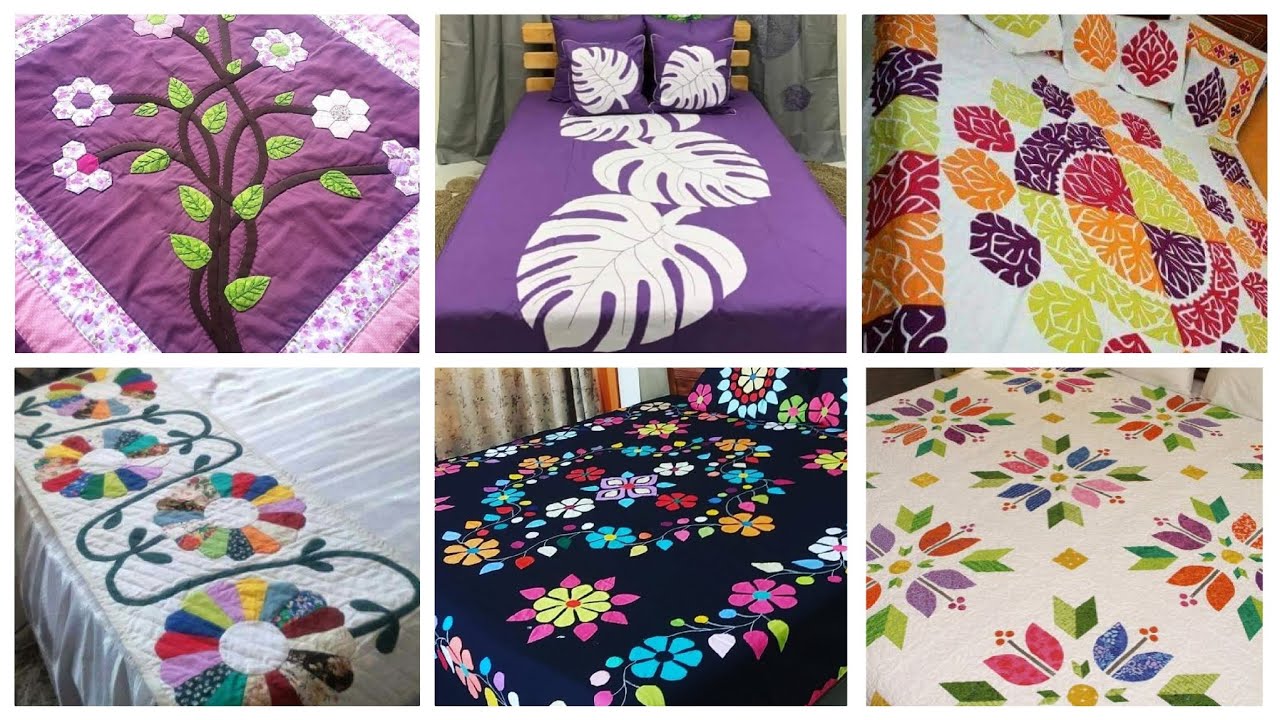 Lovely Handcrafted Applique Bedsheet Designs/Unique Quilted Bedsheet Styles 😍