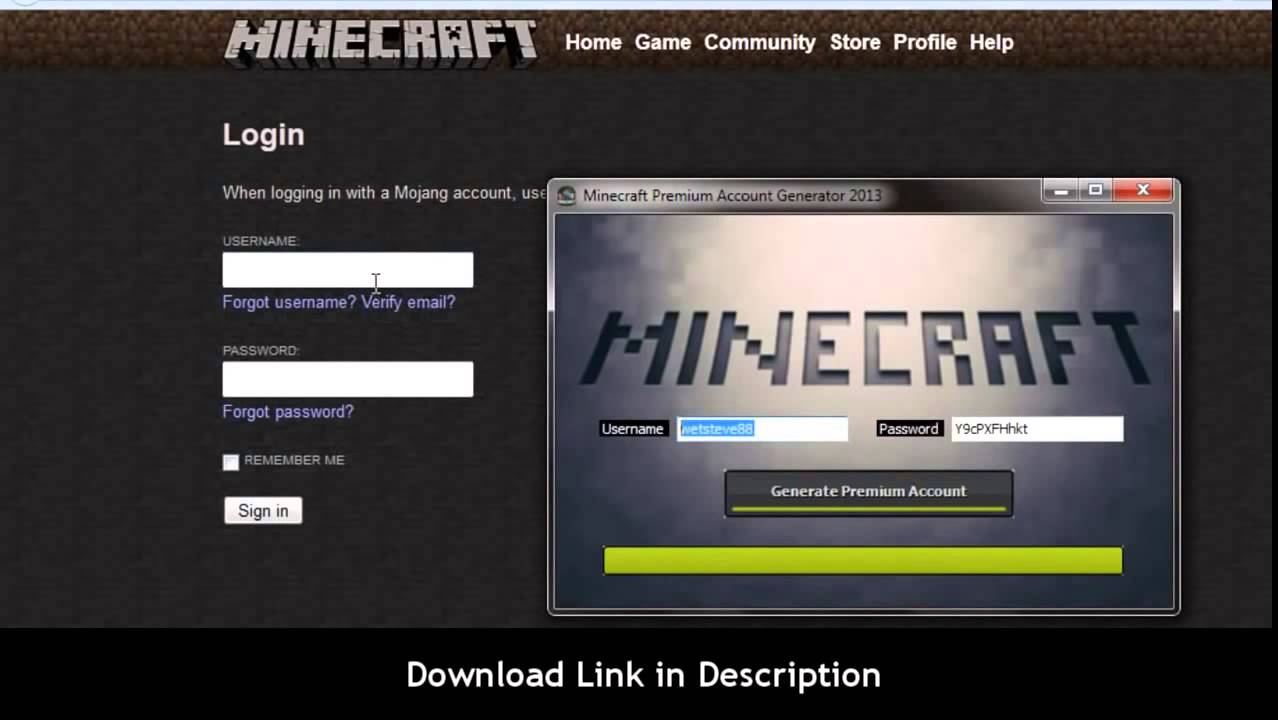 Free Minecraft Premium Account Generator 2014 - Get Minecraft Premium