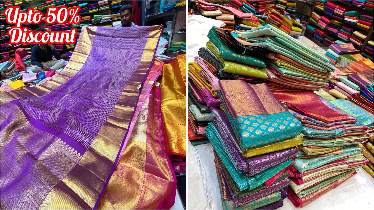 #byrappa Amazing Semi Silk & Wedding Muhurtam Silk upto 50% discount #silk #saree #chickpet #sale |