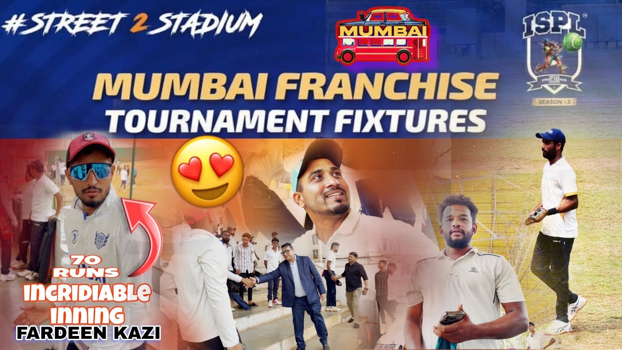 Fardeen kazi 70 runs innings in ispl mumbai match fixture tournament full bts 🤩 