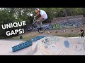 Jumping gaps at a fun skatepark!