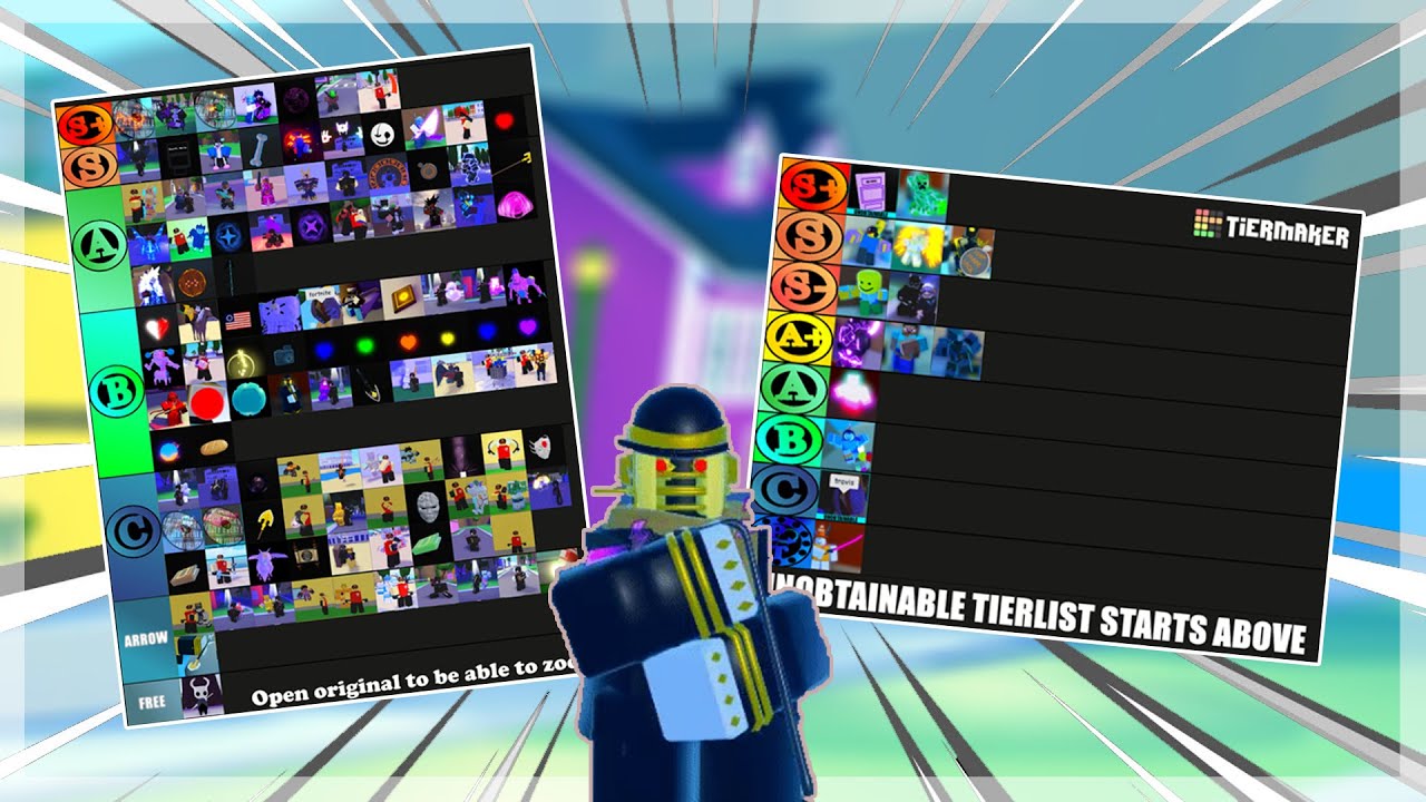 A Universal Time - ALL STANDS and ITEMS TIER LIST + ITEM SPAWN MUSIC, Roblox