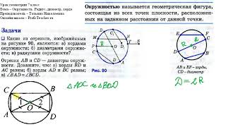 Геометрия. 7 класс. Окружность. Радиус, диаметр, хорда. Татьяна Николаевна. Profi-Teacher.ru