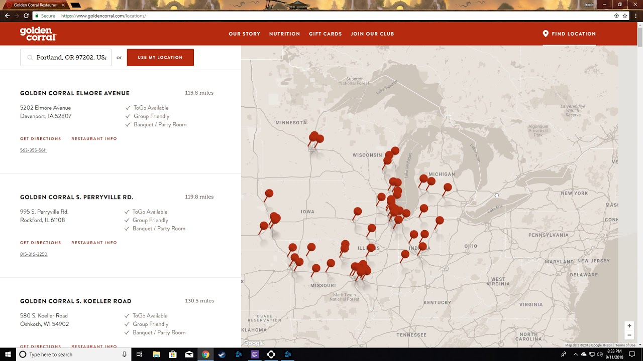golden corral map youtube