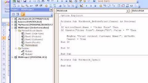 Show Excel Message with Yes and No Buttons Before Printing