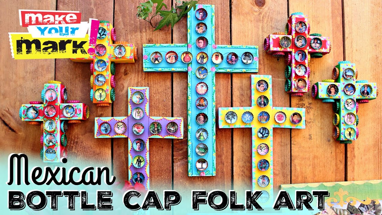 How to Mexican Bottle Cap Folk Art YouTube