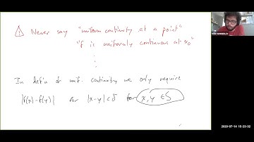 Lecture 13.2 - Subtleties of the Definition of Uniform CONTINUITY (NOT Uniform Convergence)