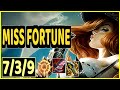 MISS FORTUNE VS EZREAL - 7/3/9 KDA ADC GAMEPLAY MASTER I