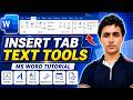 Master MS Word Text Section in Insert Tab full tutorial for beginners in Hindi | Lecture no 11