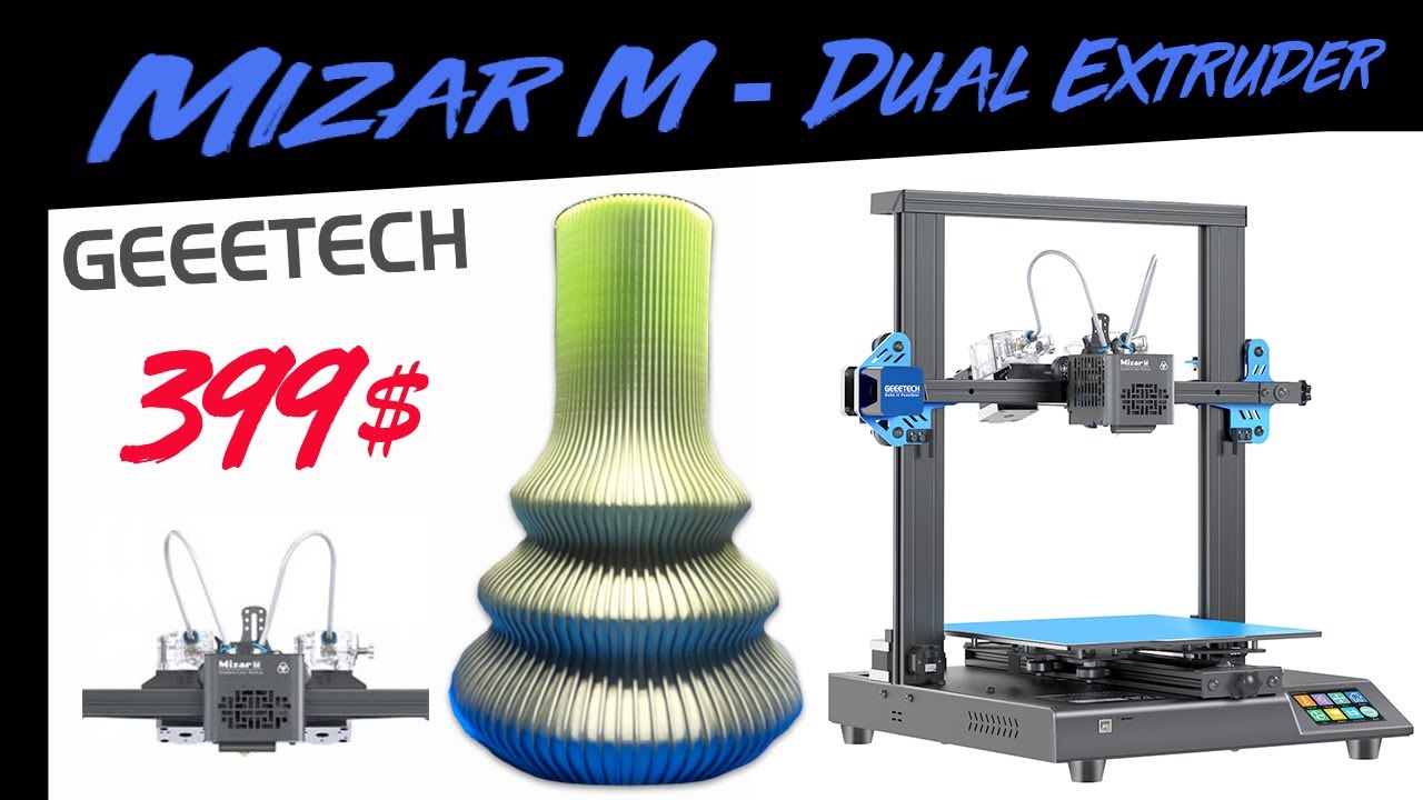 GEEETECH Mizar M Imprimante 3D Multi-Couleurs à Double extrudeuse